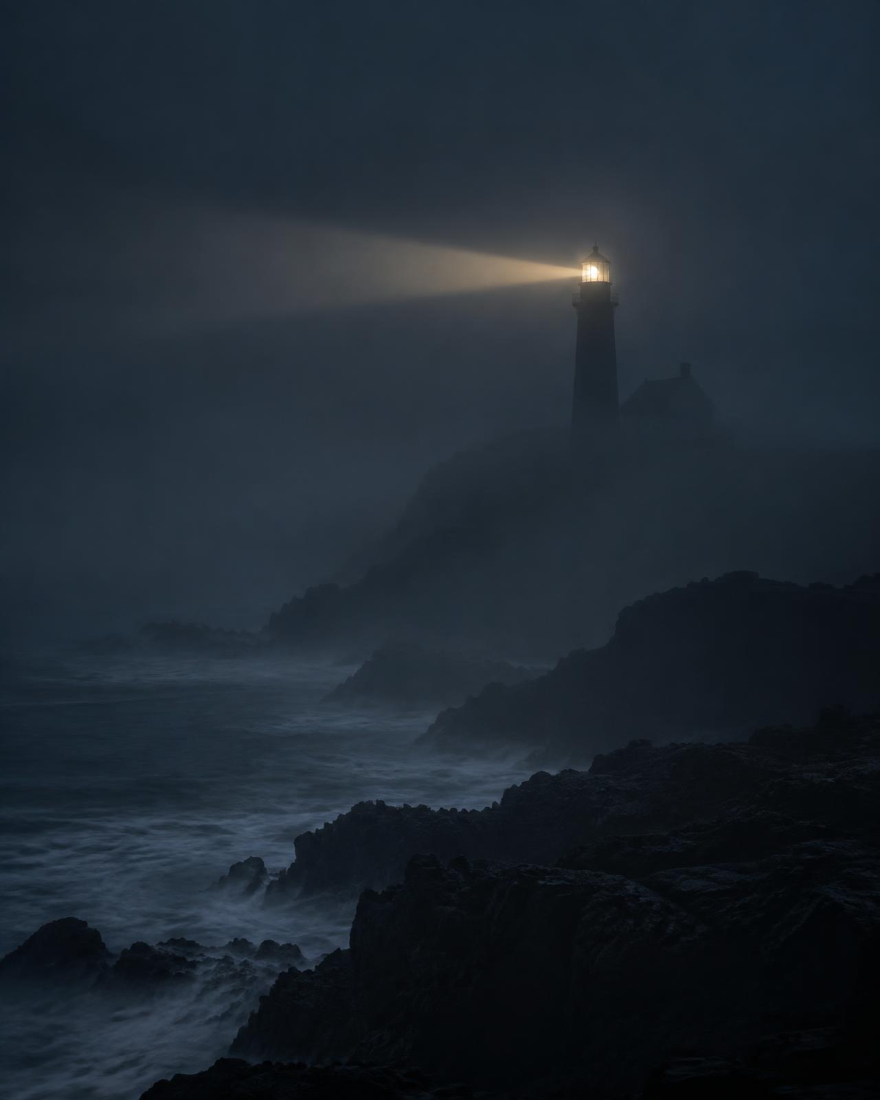 Luz do Farol atravessando a névoa